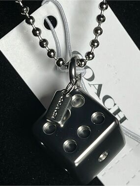 Coach Silver Dice Charm NWT